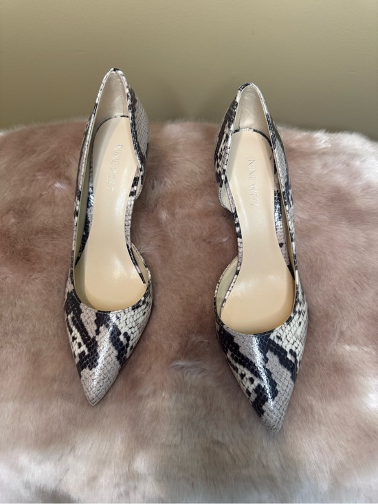 Nine West Shoes - Nine West Snake-Print D'Orsay Pump in Black & Cream